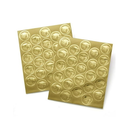 Envelope Folio - Gartner Studios Gold Grad Cap Foil Envelope Seals, 25 count