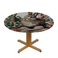 thumbnail image 3 of WYYP Bunny Eggs Flowers Round Tablecloth 100% Polyester Easter Table Cover White, 3 of 8