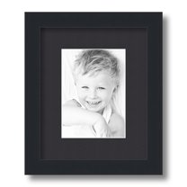 ArtToFrames 9x11" Matted Picture Frame with 5x7" Single Mat Photo Opening Framed in 1.25" Satin Black and 2" Black Mat (FWM-3926-9x11)