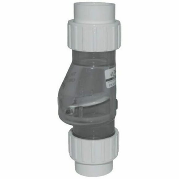 Zoeller 30-0041 PVC Quiet Check Solvent Weld Check Valve with 1.5 in. Clear Body Union
