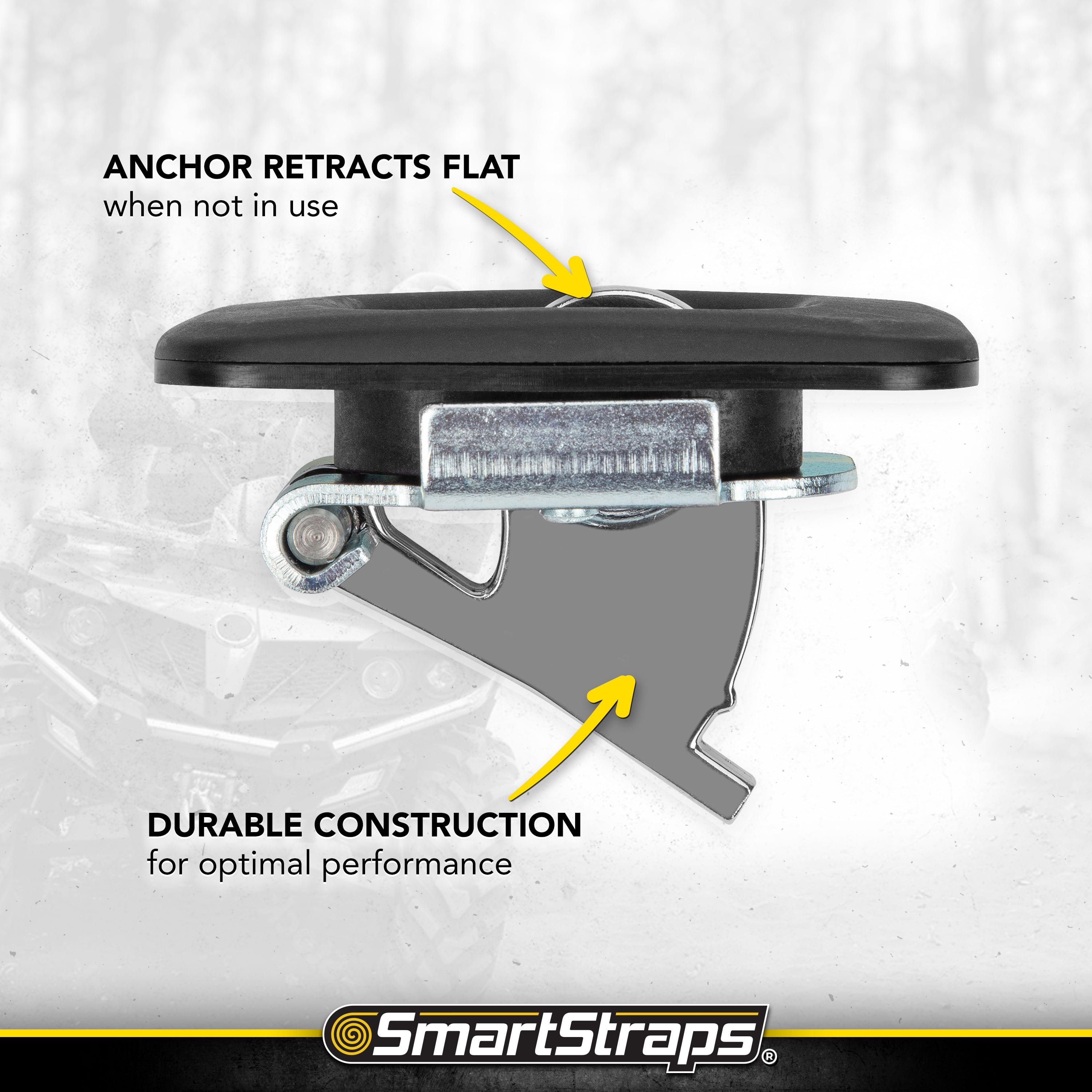 SmartStraps Pop-Up Anchor Points, 2 Pack, Chrome Finish, Fits Most Truck Stake Pockets, Retractable Tie-Down Anchors for Cargo Security