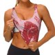 thumbnail image 3 of Fotbe Striped Meat Sujetador Deportivo Largo sin Aros para Mujer con Almohadillas y Soporte Medio, Transpirable y Absorbente, Camiseta Tipo Chaleco o Tank Top-X-Large, 3 of 8