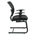thumbnail image 2 of Professional Air Grid Back Visitors Chair with Bonded Leather Seat in Black, 2 of 5