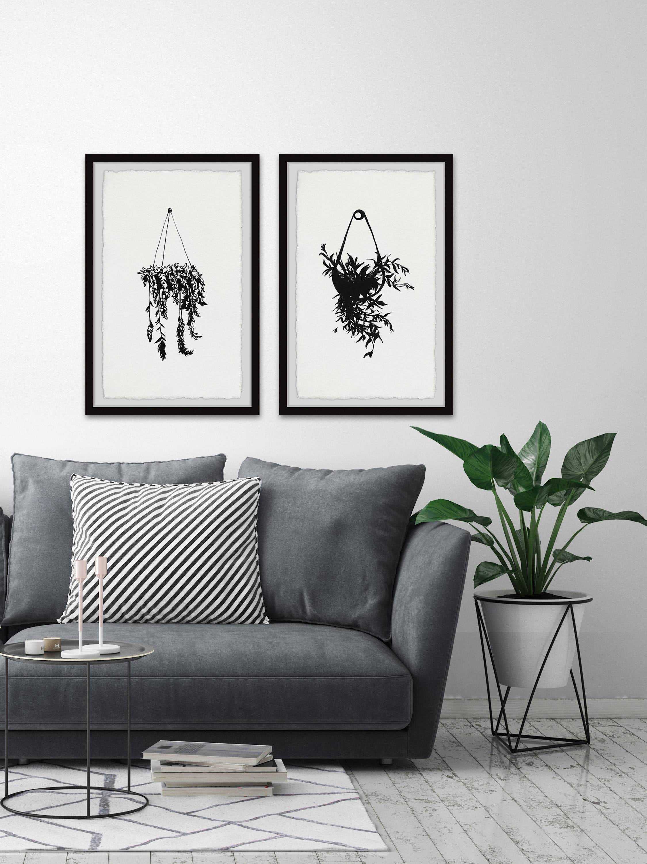 Marmont Hill Hanging Basket Plants Diptych