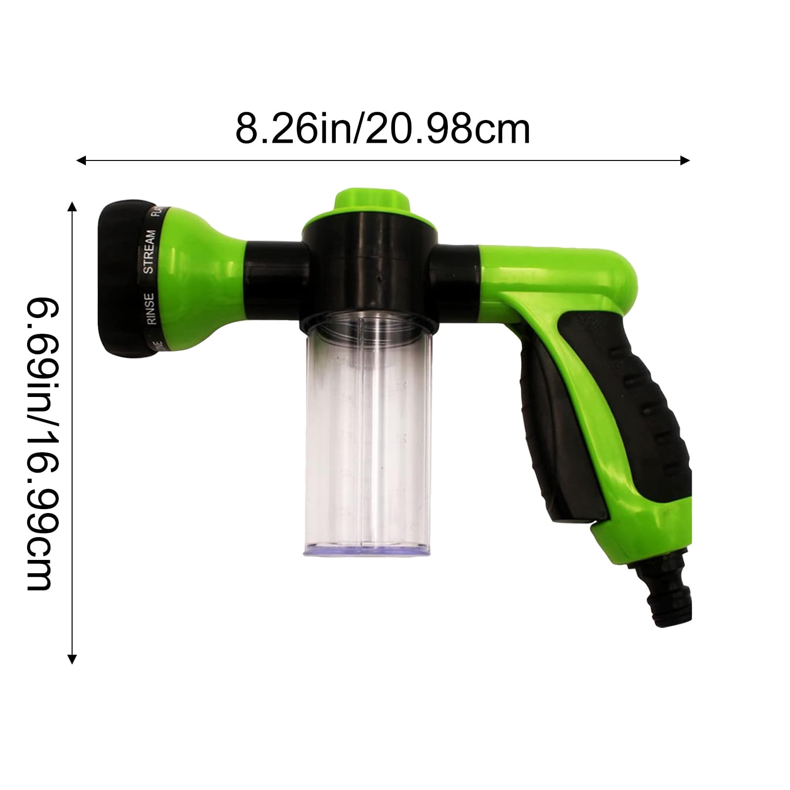 High Pressure Water Garden Hose Nozzle, Car Wash Foam Sprayer With 8 Adjustable Watering Patterns, Soap Foam Sprayer & Bubble Cleaning Blaster For Vehicle And Plants