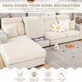 thumbnail image 4 of Universal Sofa Cover, Anti-Slip L Shape Sectional Couch Slipcover, Stretch Couch Cushion Chaise Cover (Ivory White, M Size Back Cover ), 4 of 5