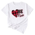 thumbnail image 2 of Anbech Heart Printed T-Shirt for Women Casual Plaid Graphic Be Mine Junior Girls Short Sleeve Tee Tops with Crew Neck, 2 of 3