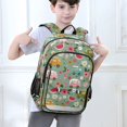 thumbnail image 6 of FORMRS Kids Backpack for School Unisex 17" Casual Bookbag Travel Daypack with Compartment Pockets, Green Cartoon Trucks Pattern, 6 of 7
