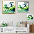thumbnail image 4 of Designart "Expression of White and Green Abstract Ink II" Abstract Framed Wall Art Decor - Modern Green Abstract Painting Living Room Framed Canvas Art, 4 of 6