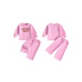 thumbnail image 2 of Miaouyo Toddler Baby Girl Sweat Outfit Embroidered Long Sleeve Tops Wide Leg Pants, 2 of 9