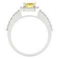 thumbnail image 4 of Clara Pucci 14K White Gold Solid Gold Citrine Solitaire with Accents Anniversary Ring for Women - 1.92 cttw Emerald Cut, 4 of 8