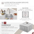 thumbnail image 4 of Stylish Undermount 19" Stainless Steel 16G Single Bowl Kitchen Sink with Grid & Strainer S-308XG, 4 of 11