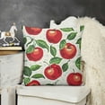 thumbnail image 2 of YINGXI  Fruits Throw Pillow Cushion Cover, Warm Colored Cartoon Style Red Apples Taste Food Garden Summer Eats, Zippered Double-Side Digital Print Decor, White Green and Dark Pink 22x22in, 2 of 5