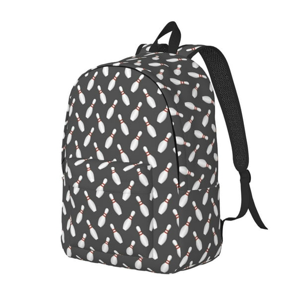Disketp Bowling Pins Mochila de Lona Estampada, Mochila Escolar de Viaje Ligera para Estudiantes y Portátil-Medium
