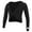 Black, variant on Girls Long Sleeve Warm-up Cotton Twist Knot Front Gymnastic Ballet Dance Wrap Tops Grey 7-8