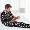 thumbnail image 6 of Lsque Daisy Pattern Long Sleeve Pajama Set for Men - Soft 2-Piece Sleepwear and Loungewear Set with Pockets, Comfy Nightwear-Medium, 6 of 7