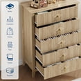 thumbnail image 3 of EastVita Fluted Dresser for Bedroom 43 Tall Storage Organizer Cabinet Living Room Hallway Entryway Natural, 3 of 7