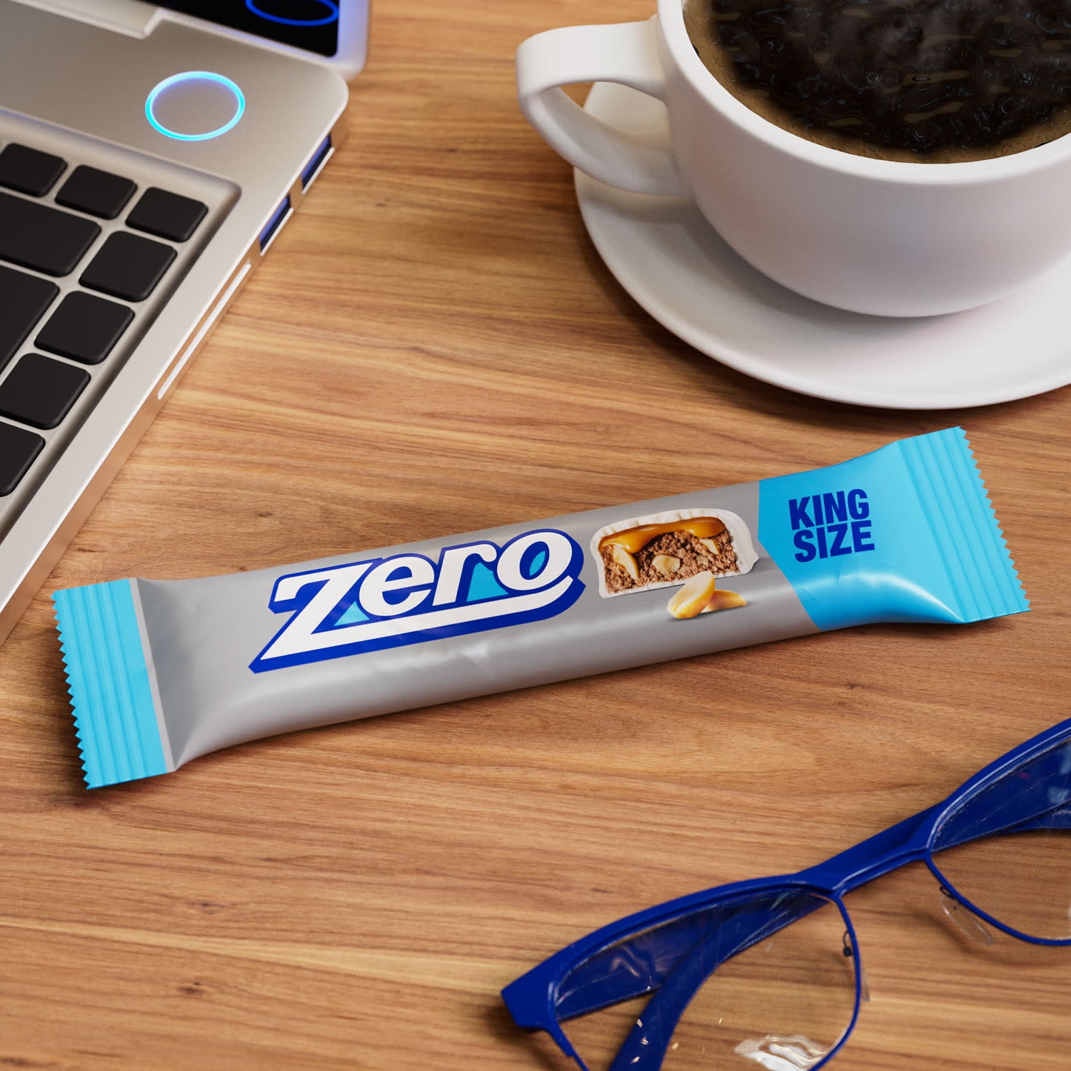 Zero White Fudge, Caramel, Peanut, Almond Nougat King Size Candy, Bar 3.4 oz