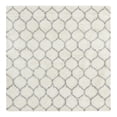 thumbnail image 3 of Unique Loom Trellis Shag Collection Area Rug - Ruby (7' 10" Square Ivory/Gray), 3 of 11