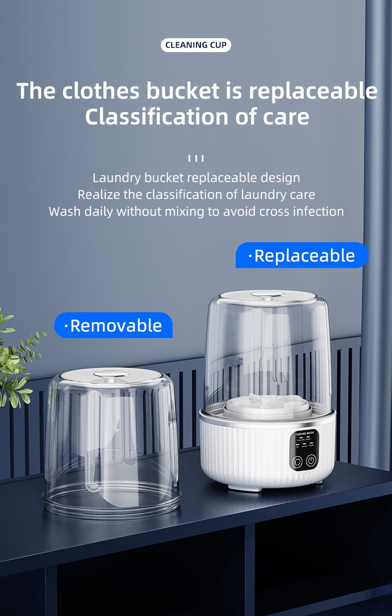 MDHAND Mini Laundry Cup, Portable Washing Machine with 3 Modes,  Waterproof, for Travel Camping Home