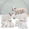thumbnail image 2 of Figuras realistas de oso ártico, modelo de juguete, adorno para tarta, animal salvaje de plástico 7 piezas, 2 of 9