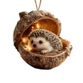 thumbnail image 2 of YOHAVEN Forest Animal Resin Ornaments Set With Mini Lights, Cute Hedgehog Raccoon And Friends In Acorn Homes, Hanging Christmas Tree Accents, Whimsical Holiday Décor Gift For Nature Lovers, 2 of 7