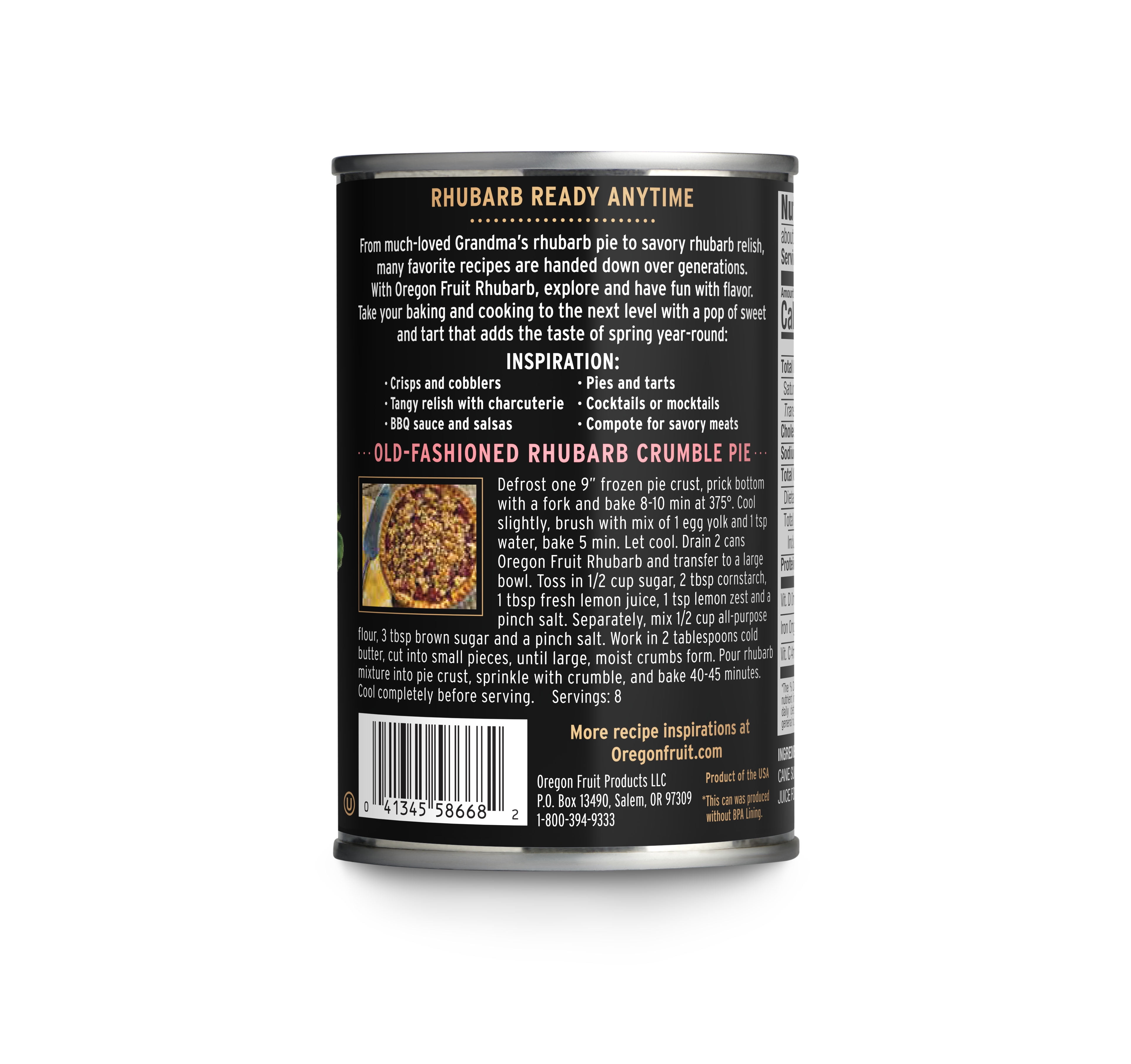 (2 pack) Oregon Fruit Co. Rhubarb Slices in Extra Light Syrup, 14.6 oz Can
