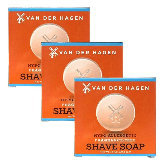 Van Der Hagen Savon de Luxe pour Hommes, Non Parfumé, 3,5 Onces (Lot de 3)