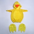 thumbnail image 6 of Toddler Chicken Clothes Sleeveless Flannel Hooded Romper Fuzzy Chick Romper Romper for Children 12-24 Months, 6 of 8
