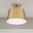 thumbnail image 3 of 60/7322-Nuvo Lighting-Motif-1 Light Semi-Flush Mount in Transitional Style-10 Inches Wide by 9 Inches High-Brushed Brass/White Finish, 3 of 8