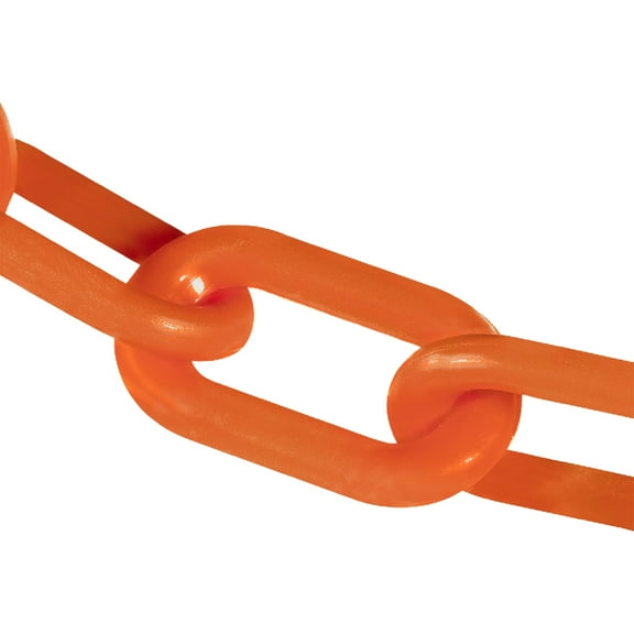 4 Inch x 25 Feet Safety Orange Plastic Safety Chain