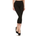 thumbnail image 3 of COUVER Women Seamless Stretch Capri Leggings, Black, One Size, 3 of 7