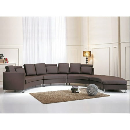Velago Rotunde Modern Round Leather Sectional Sofa