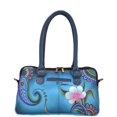 thumbnail image 2 of ANNA by Anuschka Women's Genuine Leather Hand-Painted Satchel Handbag, Multi-Color, 2 of 7