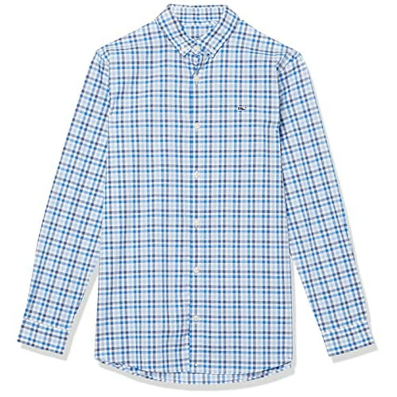 vineyard vines Chemise Popeline à Carreaux pour Garçons Whale, Moonshine, 2 US