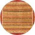 thumbnail image 1 of Ahgly Company Indoor Round Abstract Orange Modern Area Rugs, 3' Round, 1 of 4