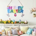 thumbnail image 6 of HuiXinOu Easter Door Hanger Sign, Wooden Hanging Decor with Rabbit and Egg Print, Large Holiday Welcome Decoration for Front Door, Home, Spring Party and Festival, 6 of 6