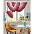 thumbnail image 3 of Red Beige Ombre Sheer Waterfall Valance Curtains for Window, Abstract Modern Art Gradient Rod Pocket Sheer Topper Swag Curtains for Living Room, Kitchen 38.5"W x 47.2"L, 2 Panels, 3 of 7