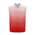 thumbnail image 4 of ZCFZJW Mens Sleeveless Button Down Shirts Casual Tie Dye Gradient Color Printed Summer Beach Basic Tank T-Shirt Tops Loose Regular Fit Outdoor Tees with Chest Pockets Watermelon Red S, 4 of 5