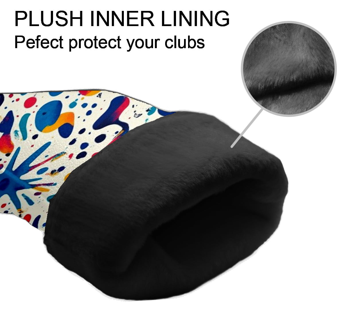 Golf Head Covers Tie-dye Star Pattern for Driver, Wood & Hybrid, Premium Waterproof PU Leather with Plush Lining, Psychedelic Golf Gifts