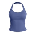 thumbnail image 4 of CUSTG Women Solid Color Sleeveless Workout Yoga Tank Tops With Built In Bra Racerback Athletic Camisole For Fitness Running And Sports O-Neck Leisure Ladies Summer Shirts, 4 of 4