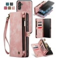 thumbnail image 2 of Wallet Case Compatible with Samsung Galaxy A13 5g 2 in 1 Leather Zipper Detachable Magnetic Phone Case with 10 Card Slots Clutch Purse Cover Samsung Galaxy A13 5g Premium PU Pink, 2 of 12