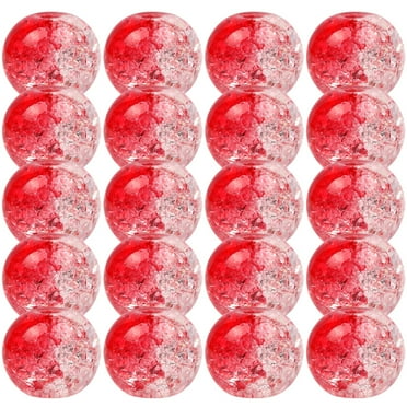 100 Pcs Burst Crack Round Beads Bracelet Material DIY Jewelry Making Supplies Necklace Crafts for Red Acrylic