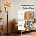 thumbnail image 2 of SUNMORY Rattan Floor Lamp, Floor Lamps for Living Room with 3 Tier Dimmable Lighting, Bedroom Floor Lamp for Farmhouse, Rustic Floor Light, Boho Style, Ideal for Living Room, Bedroom, Sofa, 2 of 12