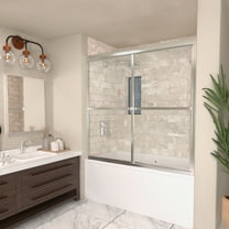 Double Sliding Semi-Frameless Tub Door 59" W x 56" H Taimei