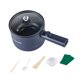 thumbnail image 3 of Olla eléctrica antiadherente para saltear, con protección contra ebullición en seco, ideal para dormitorios, oficinas, salteados, estofados, ramen al vapor y filetes. Azul, 3 of 9