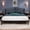 Black, variant on Virans Full Size Metal Platform Bed with Victorian Style Headboard, Heavy Duty Steel Slat Support, 12"Under Bed Storage,Easy Assembly, White