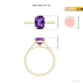 thumbnail image 4 of ANGARA Natural Prong-Set Cushion 2 ct Amethyst Solitaire Ring in 14K Yellow Gold for Women (Size-9x7mm) | February Birthstone, Birthday, Anniversary, Jewelry Gift for Women | Natural Amethyst Ring, 4 of 8