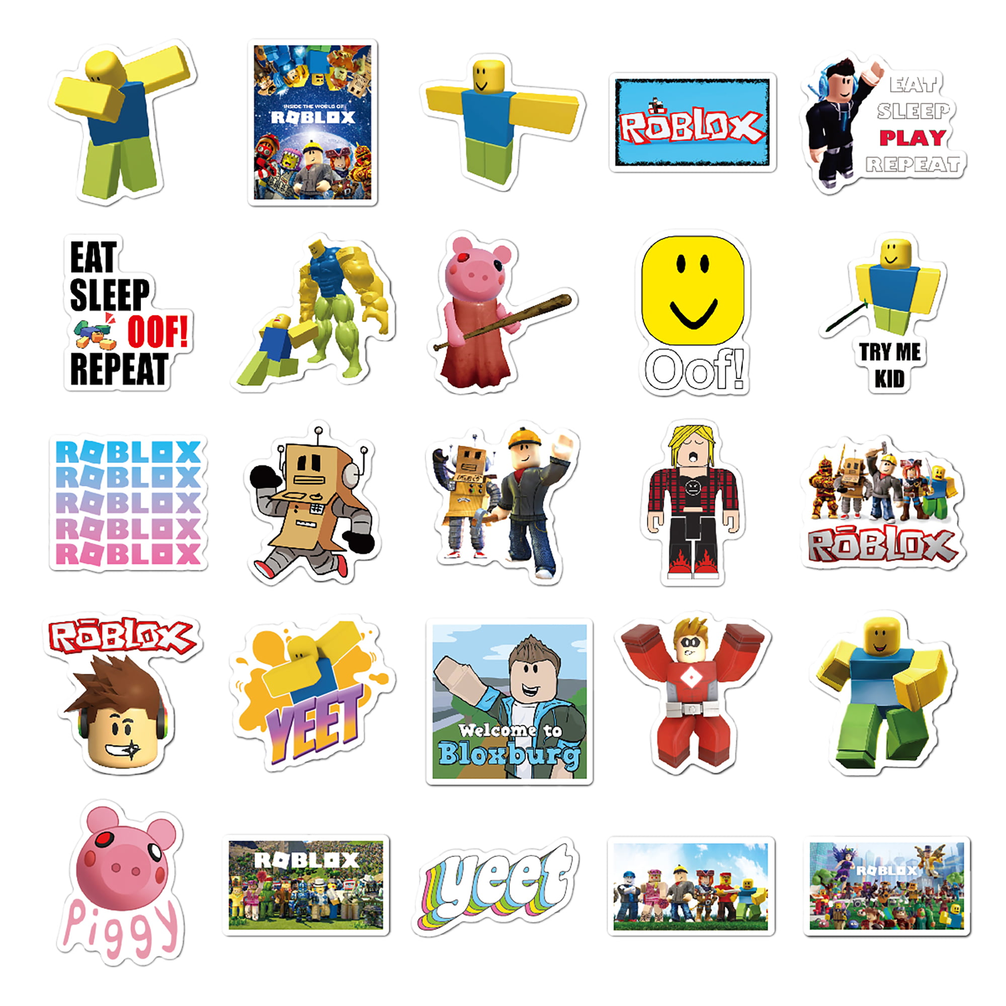 Roblox Sticker Pack 100pcs Sticker Decals Best Gift For Kids Children Teens Waterproof Online Gaming Stickers Pack For Home Decor Phone Hydro Flasks Water Bottle Bicycle Skateboard Laptop Pads Luggage Walmart Com Walmart Com - roblox how to add signs bloxburg