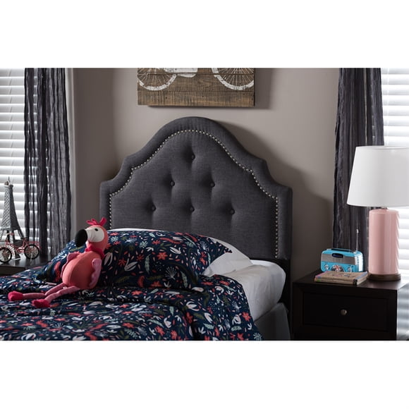 Baxton Studio Baxton Studio Cora Modern and Contemporary Dark Grey Fabric Upholstered Twin Size Headboard